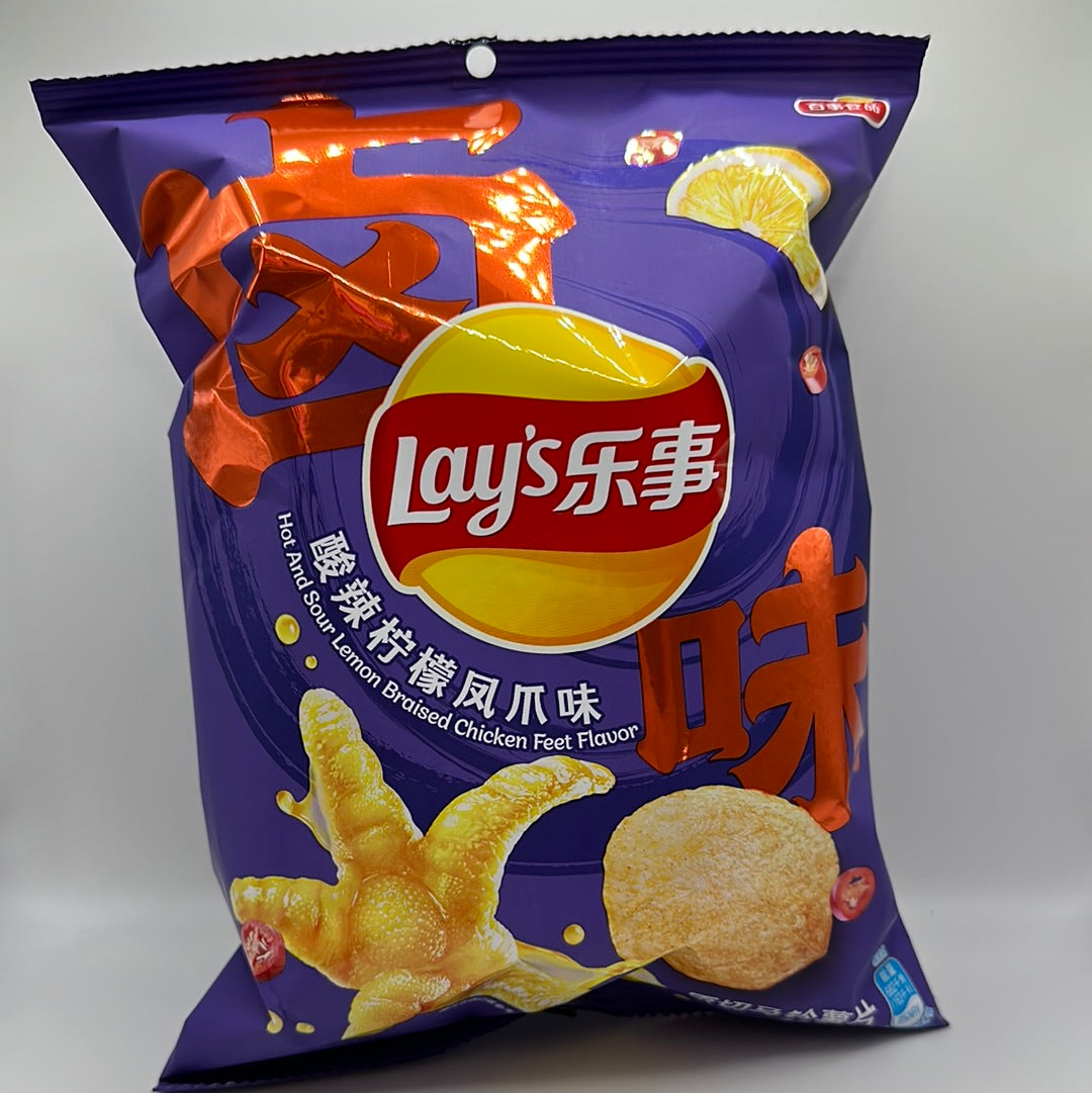 Lays hot and sour lemon braised chicken feet flavor