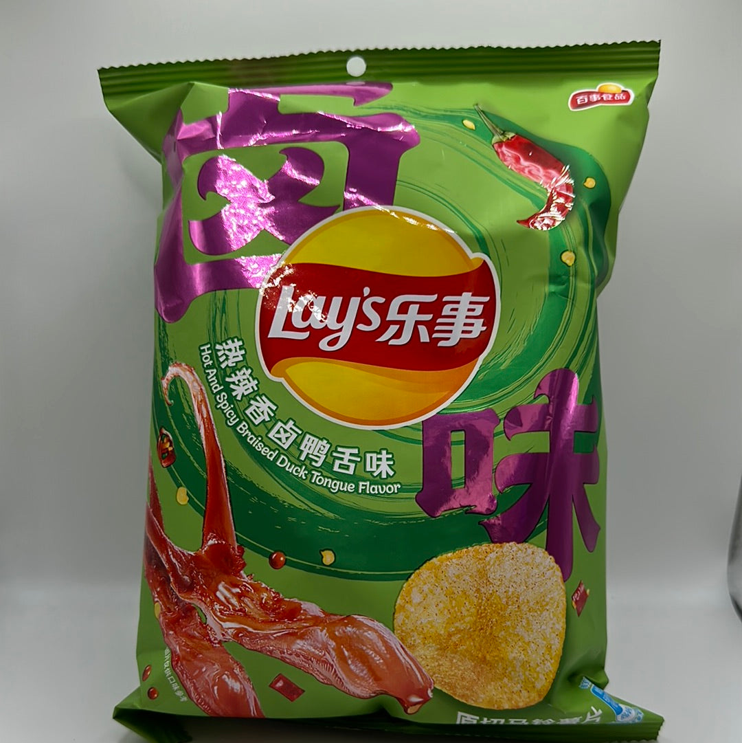 Lays hot and spicy braised duck tongue flavor